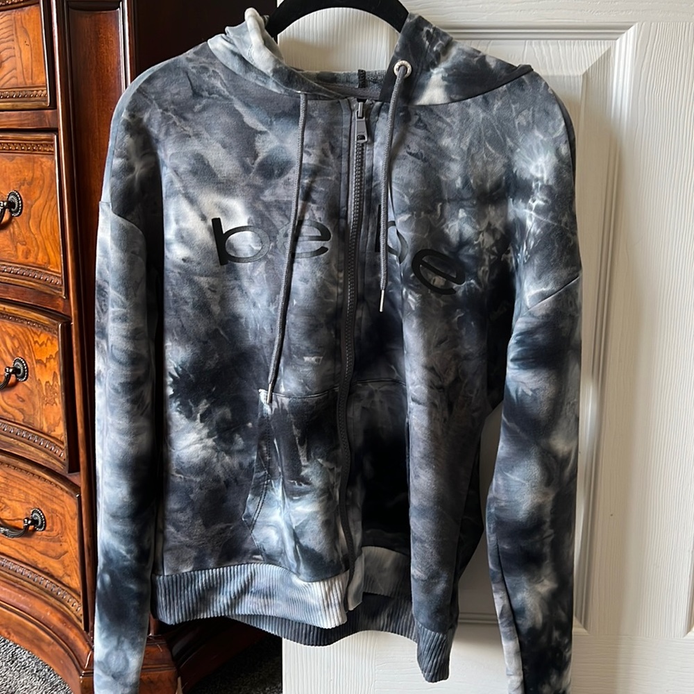 Bebe Tie dye light zip up with hoodie